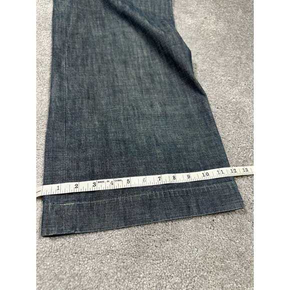 Vtg Iena Pants Womens 38 US Medium Blue Denim Wide Leg Cropped Sailor Na… - Picture 10 of 14